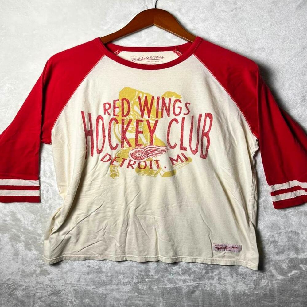 Mitchell & Ness Detroit Red Wings Ringer T-Shirt Men's XL Hockeytown Sportwear